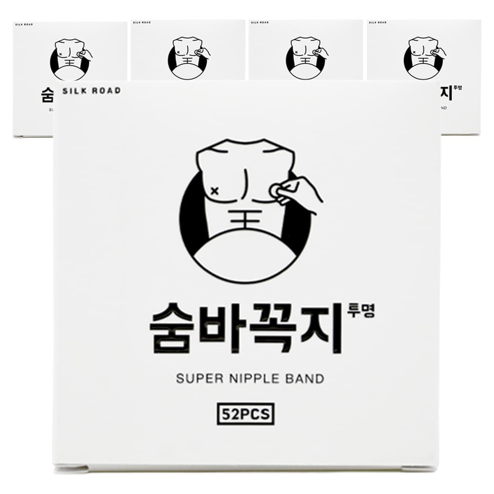 숨바꼭지 남성용 니플밴드 투명색 52매, 6개