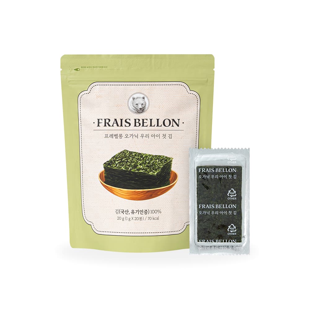 프레벨롱 오가닉 우리 아이 첫 김, 김, 20g, 6개