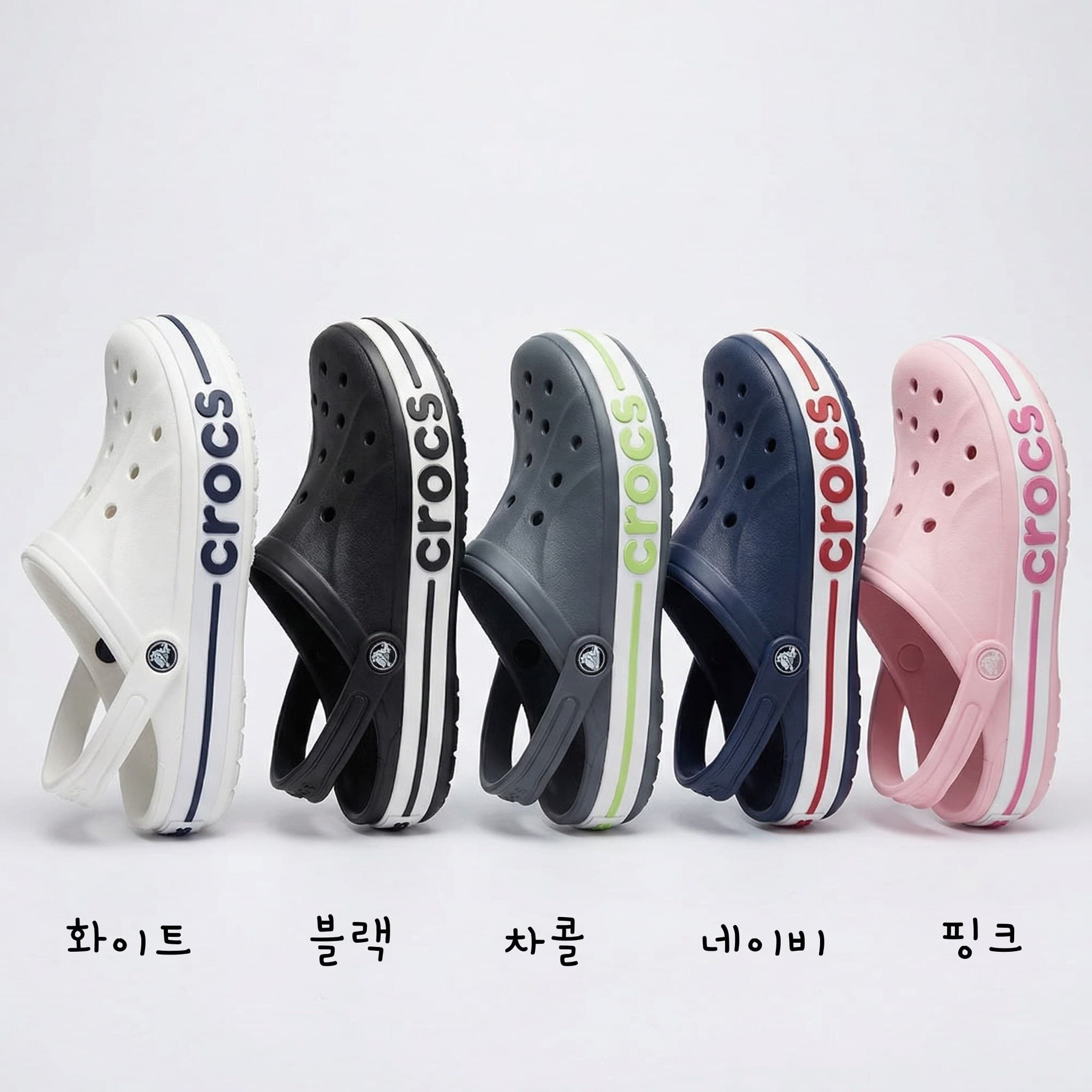크록스 스포츠 클로그 남녀공용 바야밴드 화이트