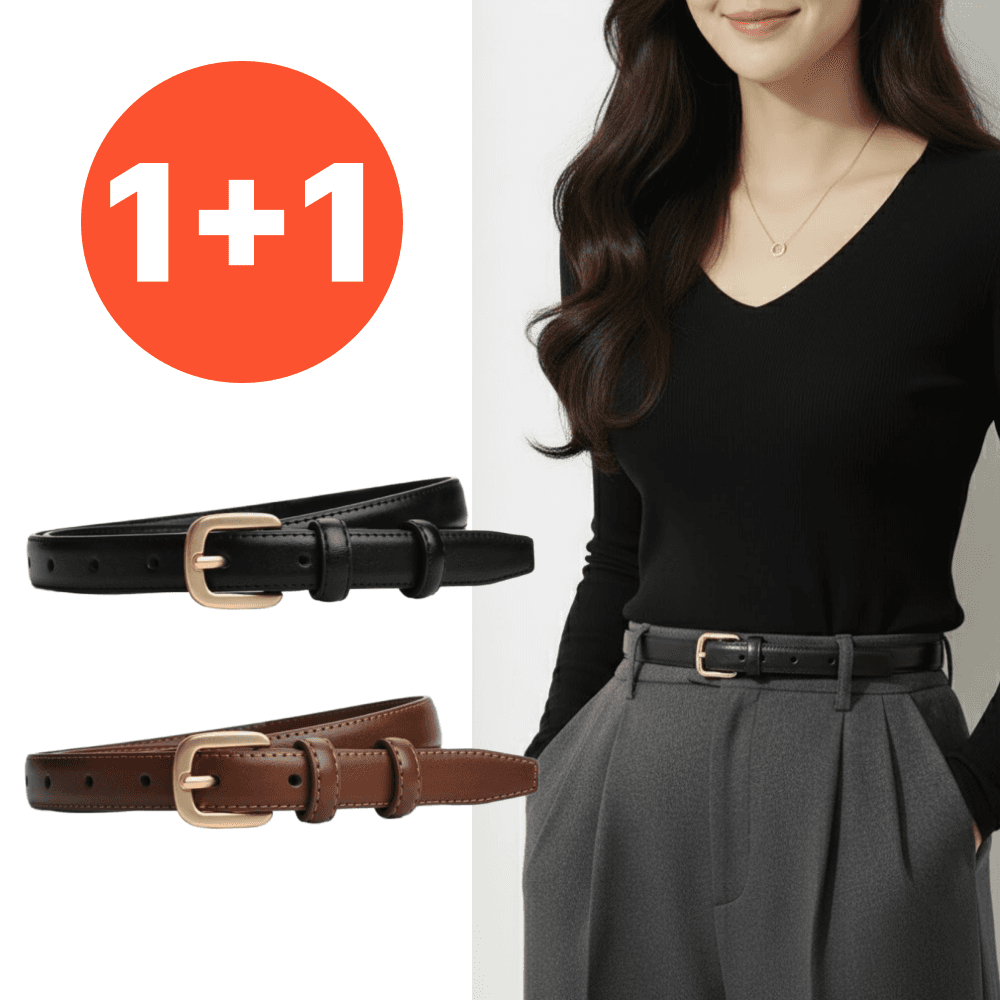 이나핏 여성 벨트 가죽 얇은 허리띠 1+1